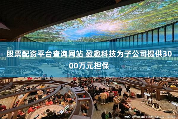 股票配资平台查询网站 盈趣科技为子公司提供3000万元担保